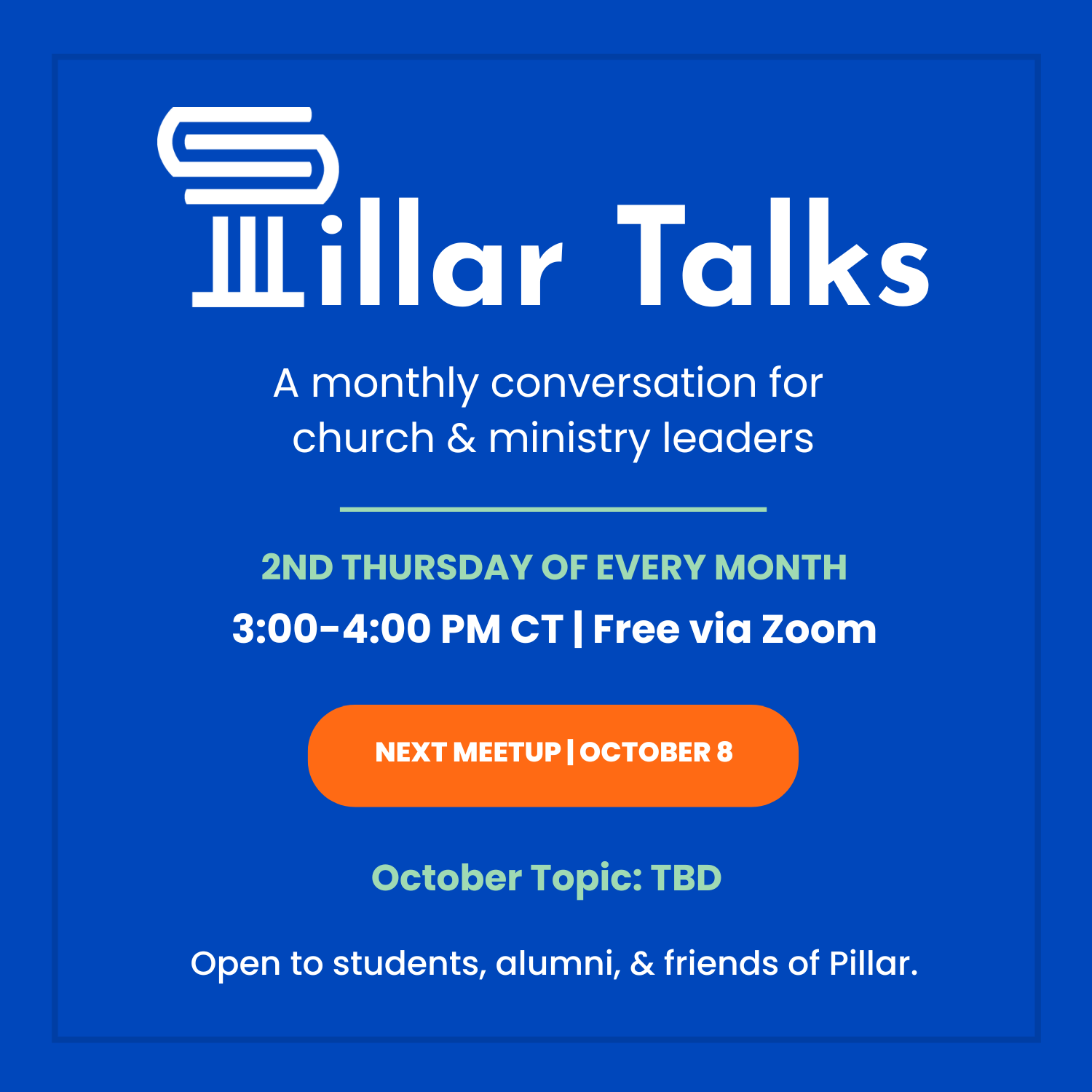 Pillar Talks Meetup Announcement